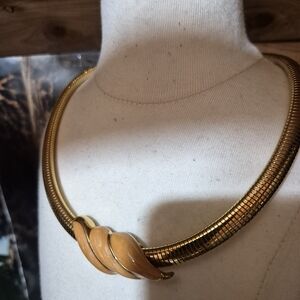 Monet Gold and Tan Twist Necklace